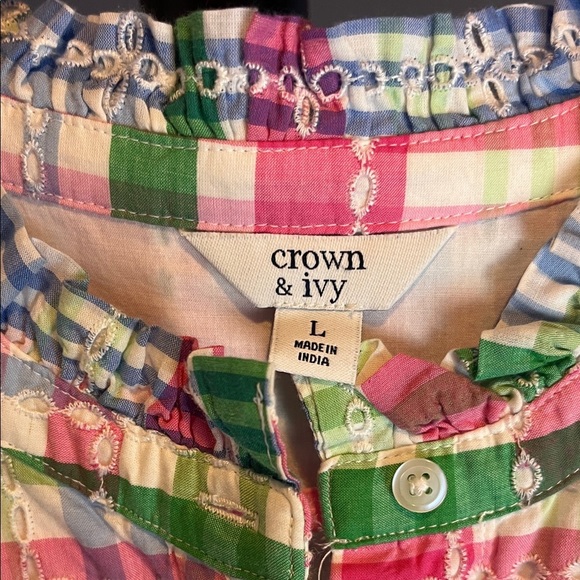 Crown & Ivy Plaid Maxi Dress - Pink, Green, Blue - Picture 3 of 3